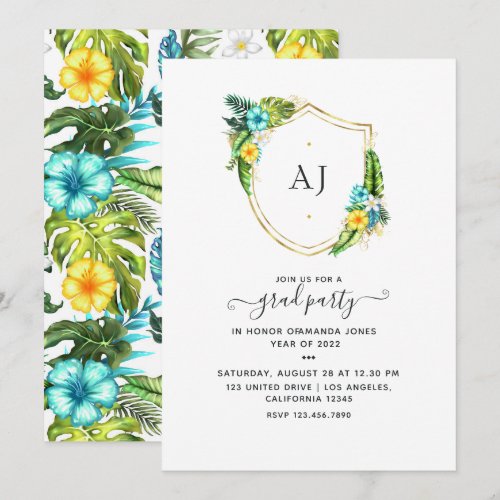 Monogram Tropical Summer Beach Graduation