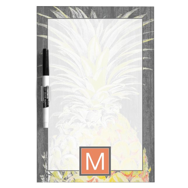 Monogram | Tropical Yellow Pinneapple Dry-Erase Board (Front)