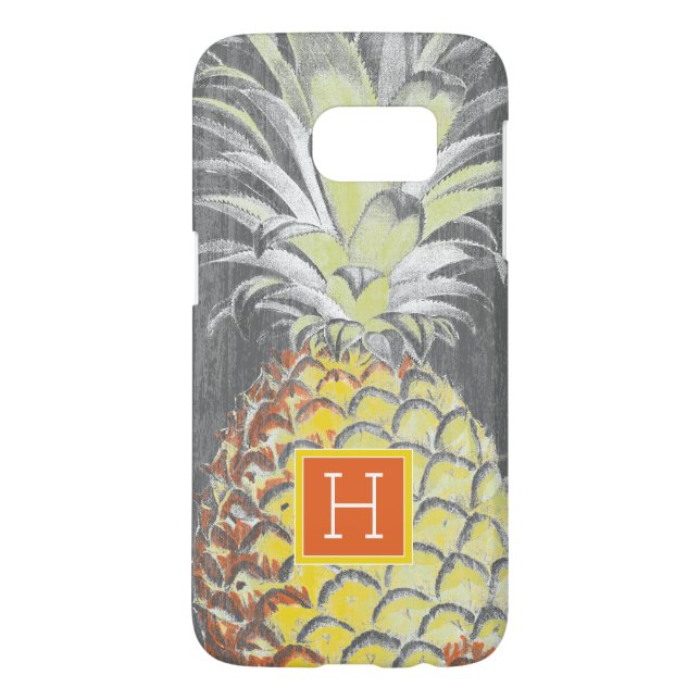 Monogram | Tropical Yellow Pinneapple on Grey Case-Mate Samsung Galaxy Case (Back)