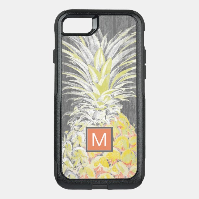 Monogram | Tropical Yellow Pinneapple Otterbox iPhone Case (Back)