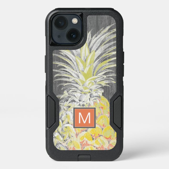 Monogram | Tropical Yellow Pinneapple Otterbox iPhone Case (Back)