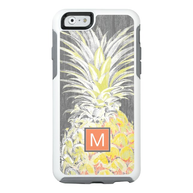 Monogram | Tropical Yellow Pinneapple Otterbox iPhone Case (Back)