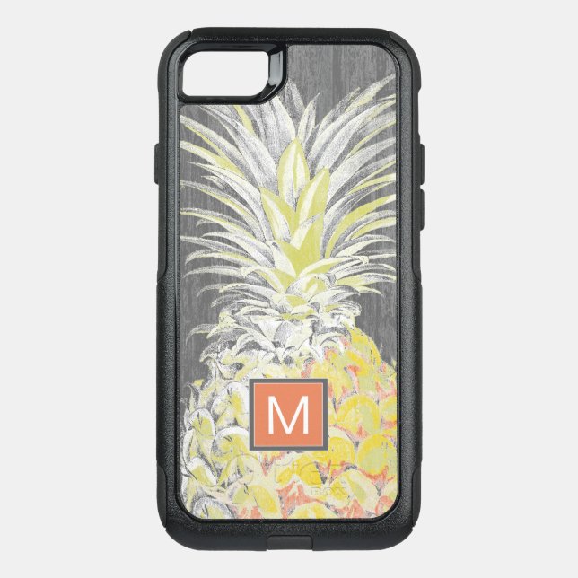 Monogram | Tropical Yellow Pinneapple Otterbox iPhone Case (Back)