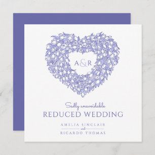 monogram tulips heart reduced wedding announcement