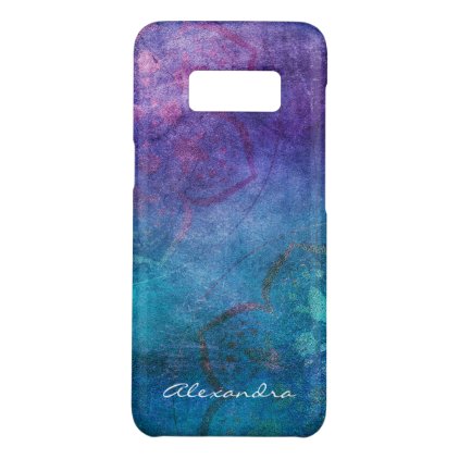 Monogram Turquoise and Green Lotus Flower Case-Mate Samsung Galaxy S8 Case