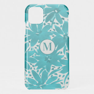 Monogram Turquoise Daisy Watercolor Bouquet        iPhone 11 Case