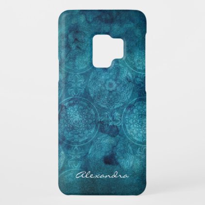 Monogram Turquoise Mandala Watercolor Pattern Case-Mate Samsung Galaxy S9 Case