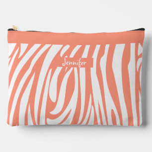 Monogram Turquoise Striped Zebra Pattern Trendy Accessory Pouch