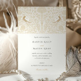 Art Nouveau Calla Lily Watercolor Wedding Invitation