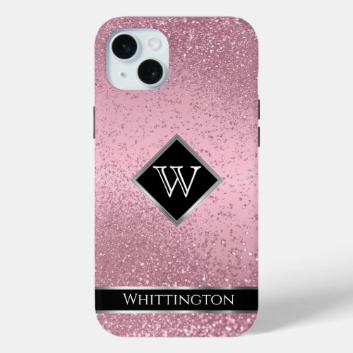 Monogram Twinkle Ombre _ Pink iPhone 15 Plus Case