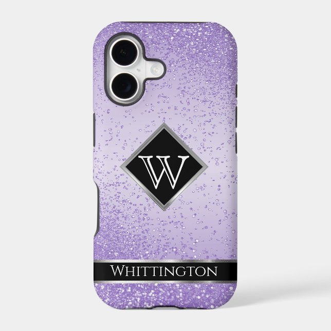 Monogram Twinkle Ombre - Purple Case-Mate iPhone Case (Back)
