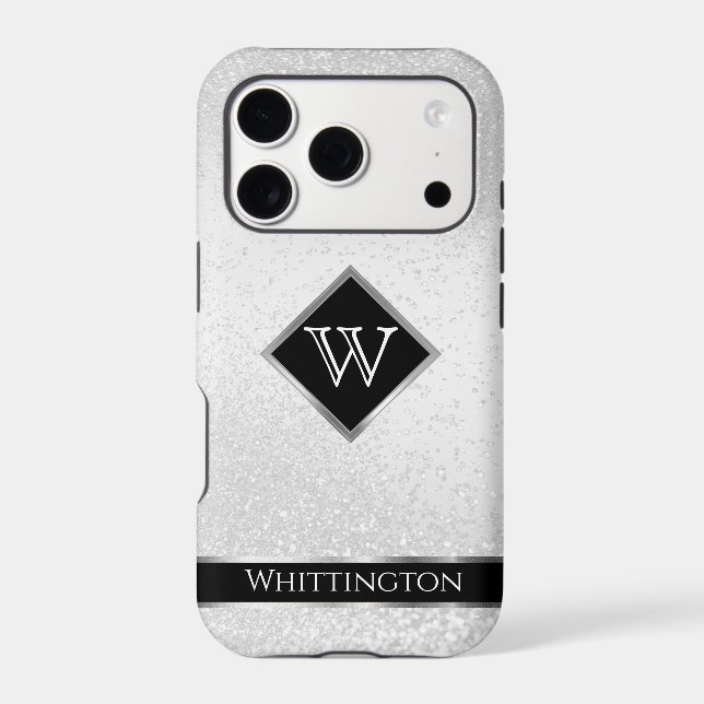 Monogram Twinkle Ombre - White Case-Mate iPhone Case (Back)