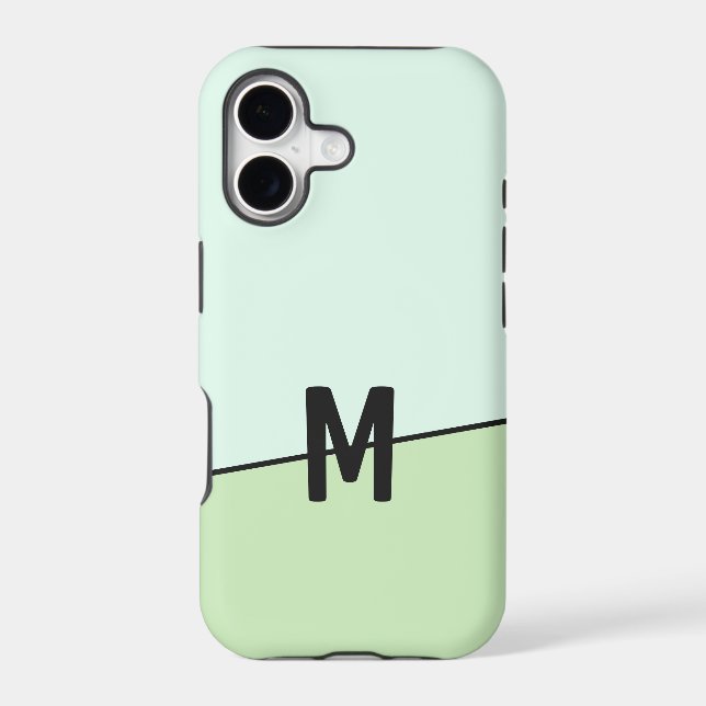 Monogram Two Colors Mint Mojito Case-Mate iPhone Case (Back)