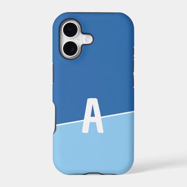 Monogram Two Colors Ocean Calm Case-Mate iPhone Case (Back)