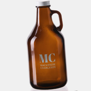 Monogram Two Initials Name Custom Growler