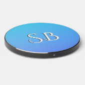 Monogram Two Tone Blue Color Combination Wireless Charger (Front 2)