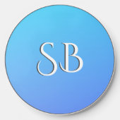 Monogram Two Tone Blue Color Combination Wireless Charger (Front)