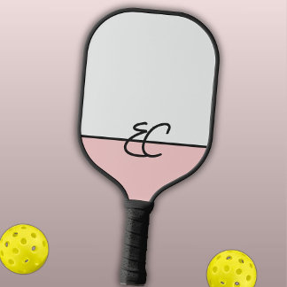 Monogram Two Tone Mist & Rose with Black Pickleball Paddle