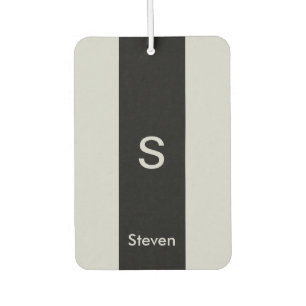 Monogram Two Tone Modern Black and Grey Air Freshener