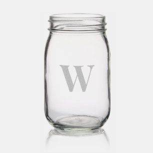 Monogram typography mason jar