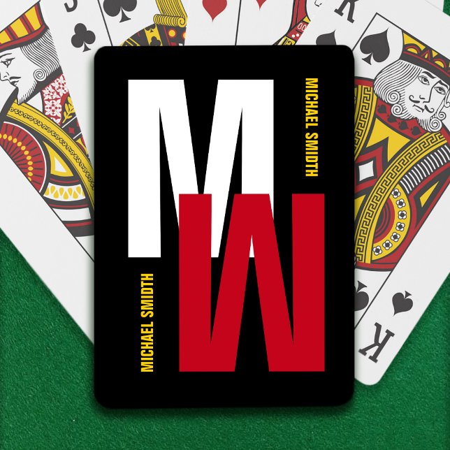 monogram / typography / your own name poker cards (Creator Uploaded)