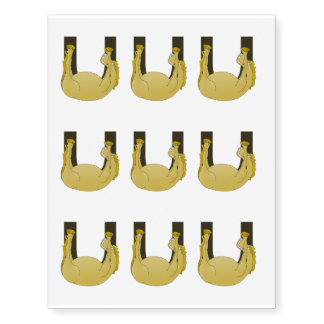 Monogram U Cute Pony Personalized Temporary Tattoos