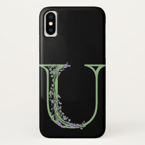 Monogram U Lavender Eucalyptus iPhone X Case