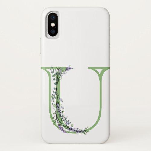 Monogram U Lavender Eucalyptus iPhone X Case