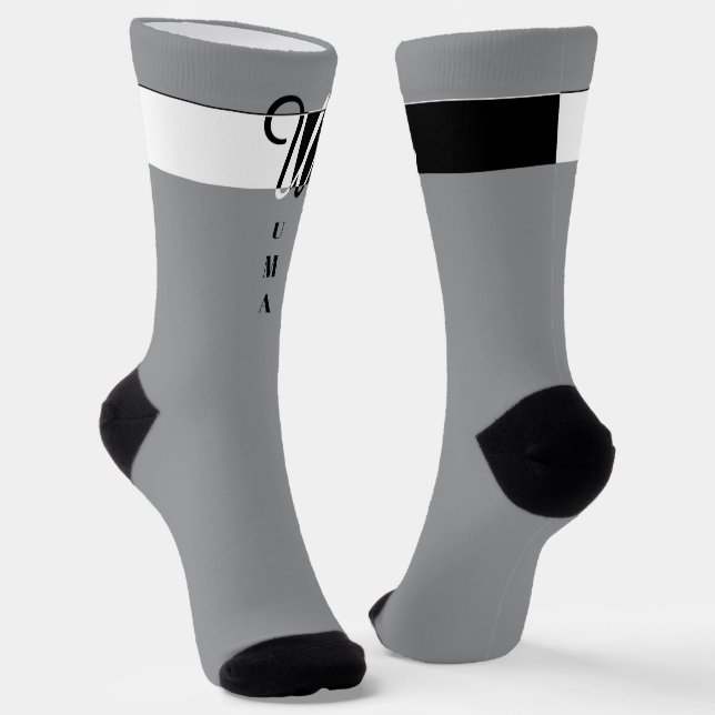 "Monogram U" Socks (Angled)
