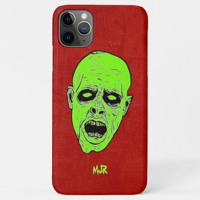 Monogram Undead Green Zombie Heads Case-Mate iPhone Case (Back)