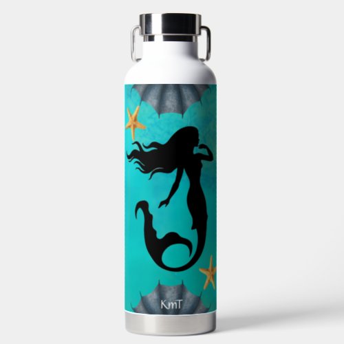 Monogram Underwater Coastal Mermaid Starfish Water Bottle