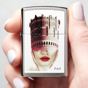 Monogram Unique art Modern city woman image Zippo Lighter