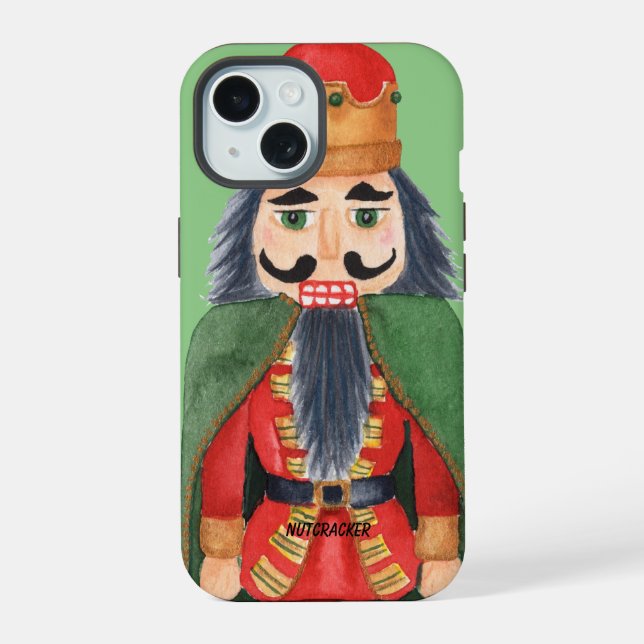 Monogram unique cartoon nutcracker Greenery Iphone Case (Back)