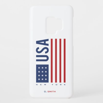 Monogram. US American Flag. Add State. Case-Mate Samsung Galaxy S9 Case