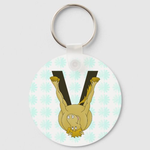 Monogram V Cute Horse Personalised Keychain