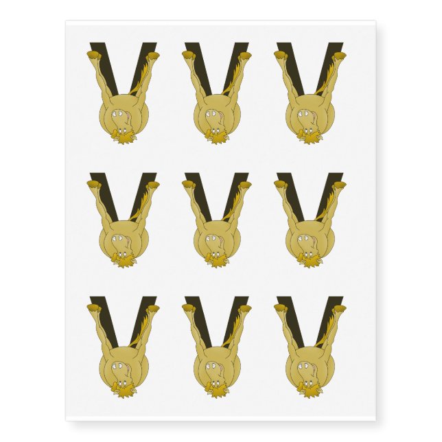 Monogram V Flexible Horse Personalised Temporary Tattoos (Front)