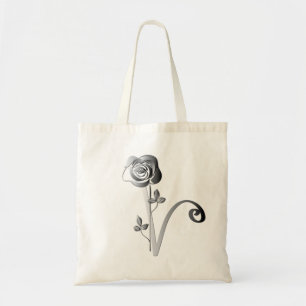 Monogram V Hand-written w/Rose Tote Bag