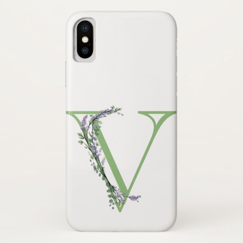 Monogram V Lavender Eucalyptus iPhone X Case