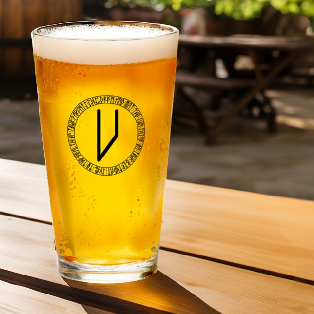 Monogram V -Norse Viking Rune Style Fun Pint Glass (Creator Uploaded)
