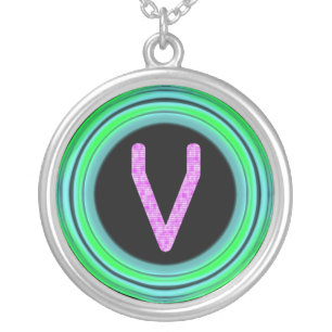 Monogram "V" Silver Plated Necklace