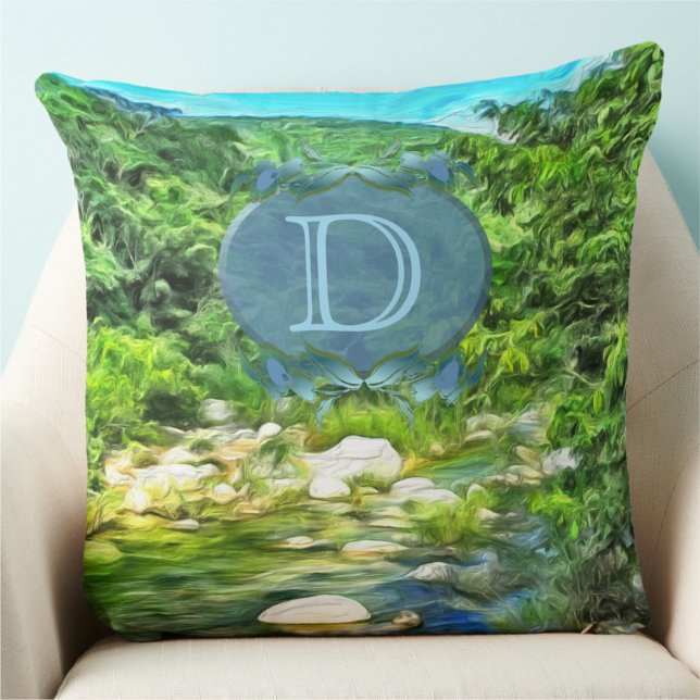 Monogram Vallarta River South 0366 Throw Pillow (Creator Uploaded)