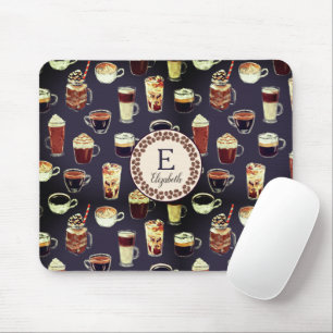 Monogram Venti Coffee Lover Fall Dark Purple Mouse Pad