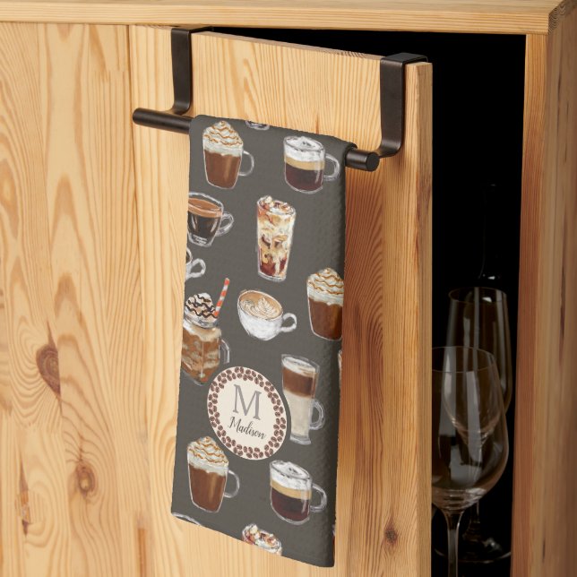 Monogram Venti Coffee Lover Kitchen Towel (Thirds Fold)