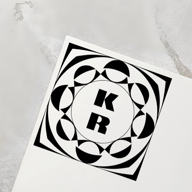 Monogram Vertical Initials Self-Inking Stamp (Creator Uploaded)