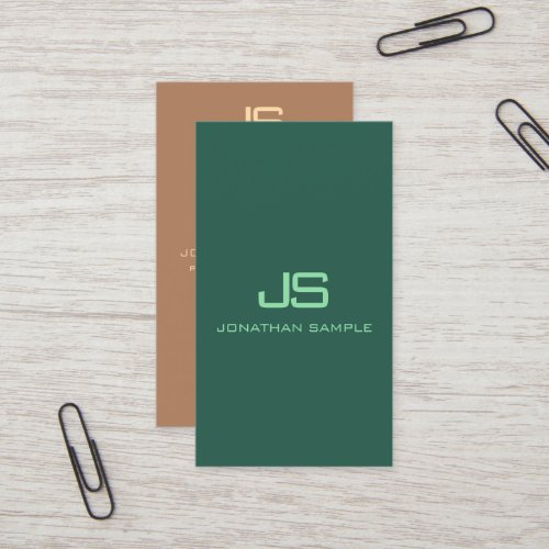 Monogram Vertical Modern Professional Elegant Business Card