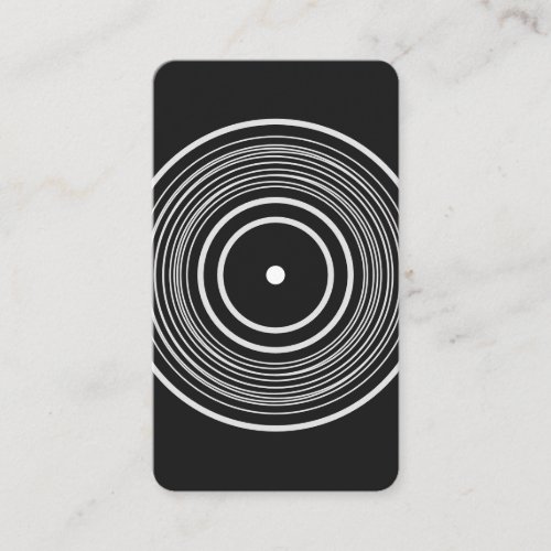 Monogram  Vertical Vinyl Record DJ Business Card