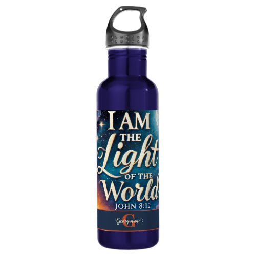 Monogram Vibrant Christian Halloween Bible Verse Stainless Steel Water Bottle