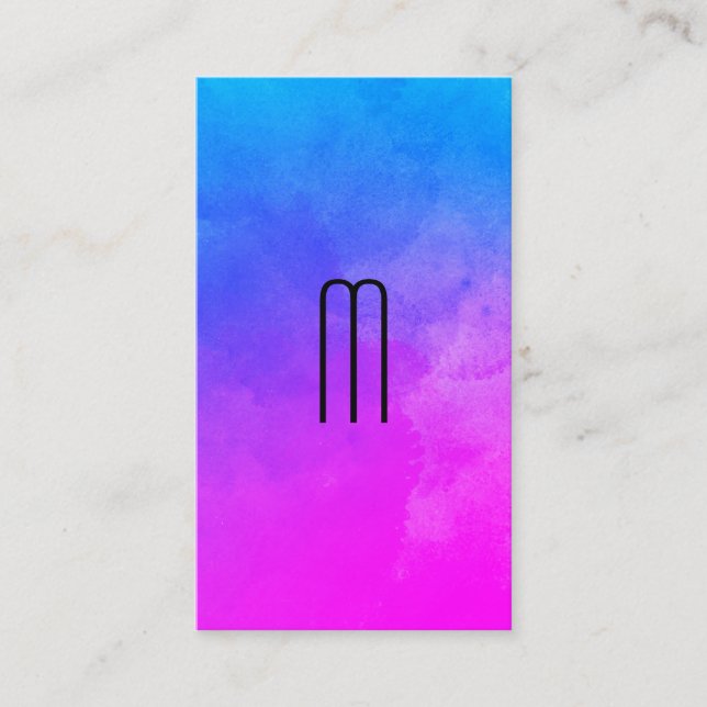 Monogram Vibrant Colors Appointment Card (Front)