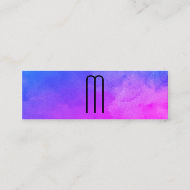 Monogram Vibrant Colors Mini Business Card (Front)