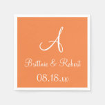 Monogram Vibrant Orange Best Colored Napkins